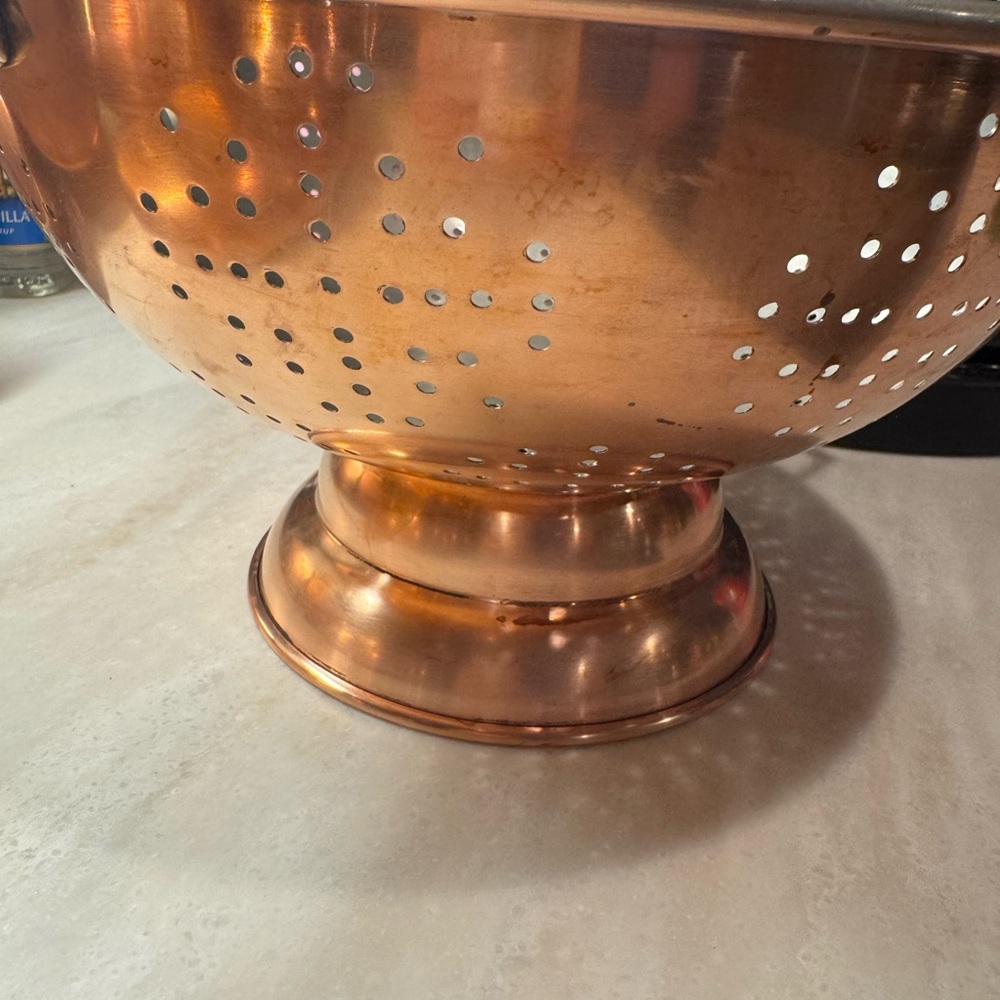 Vintage Copper Colander Large Strainer Revere Ware 11.75in Brass Farmhouse